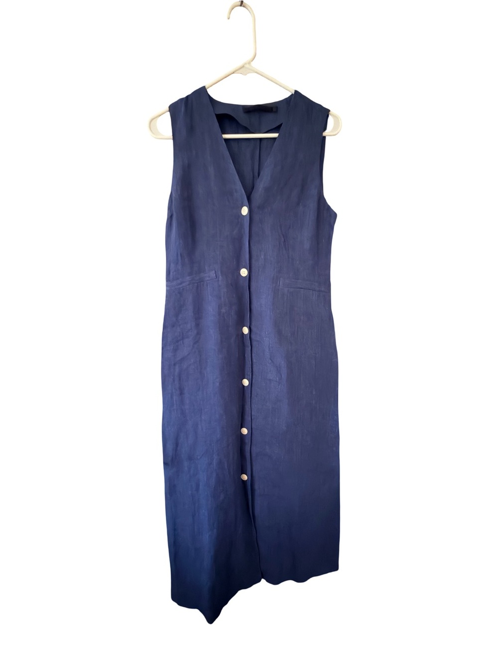 Jenni Kayne Navy Sleeveless Button-Front Maxi Dress